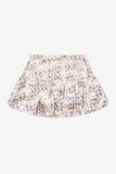 Printed Satin Tiered Bubble Skirt