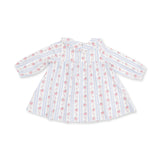 Anna Floral Stripe - Long Sleeve Peter Pan Ruffle Collar Dress And Bloomer