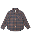 Collared Long Sleeve Shirt - Midnight Plaid, Boys