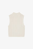 Cable Knit Sleeveless Mockneck