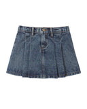 Pleated Denim Skirt - Indigo