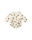 Long Sleeve Bubble Romper - Golden Apples