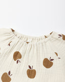 Long Sleeve Bubble Romper - Golden Apples