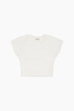 Rayon Ribbed Cap Sleeve Baseball Tee