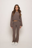 Hacci Rib Wide Leg Pant - Mink