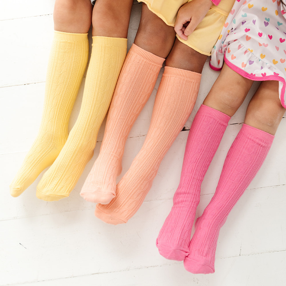 Sherbet Cable Knit Knee High Sock 3-Pack
