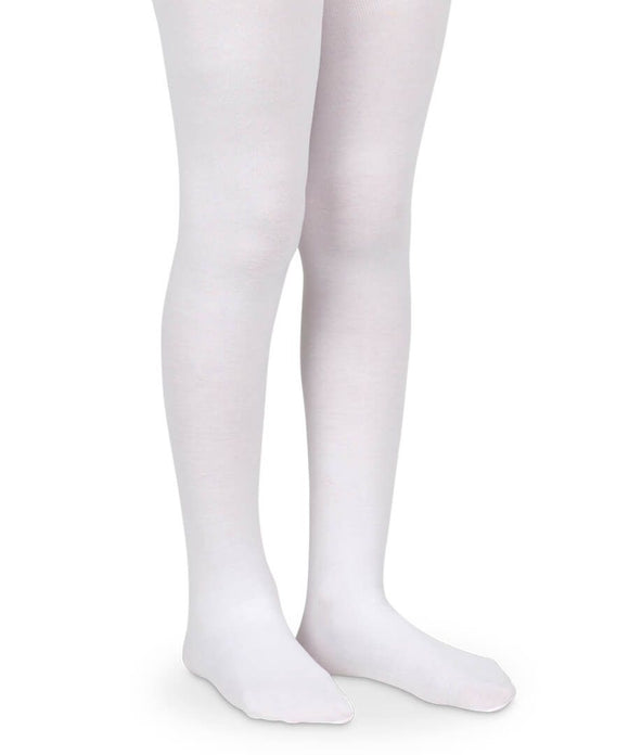 Organic Cotton Tights with Seamless Toe, White
