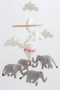 Elephant and Hot Air  Balloon Crib Mobile