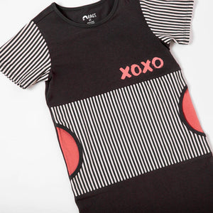 XOXO Short Sleeve Peek Pocket Romper