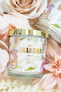 Floral Best Grandma Ever Candle