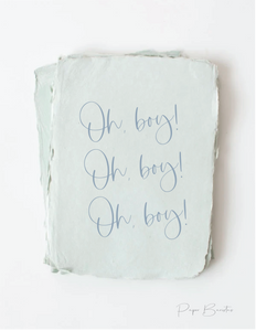 Baby Shower Greeting Card - "Oh Boy"