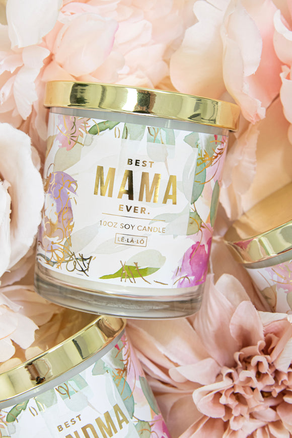 Floral Best Mama Ever Candle