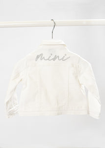 Baby MINI Script White Denim Jacket